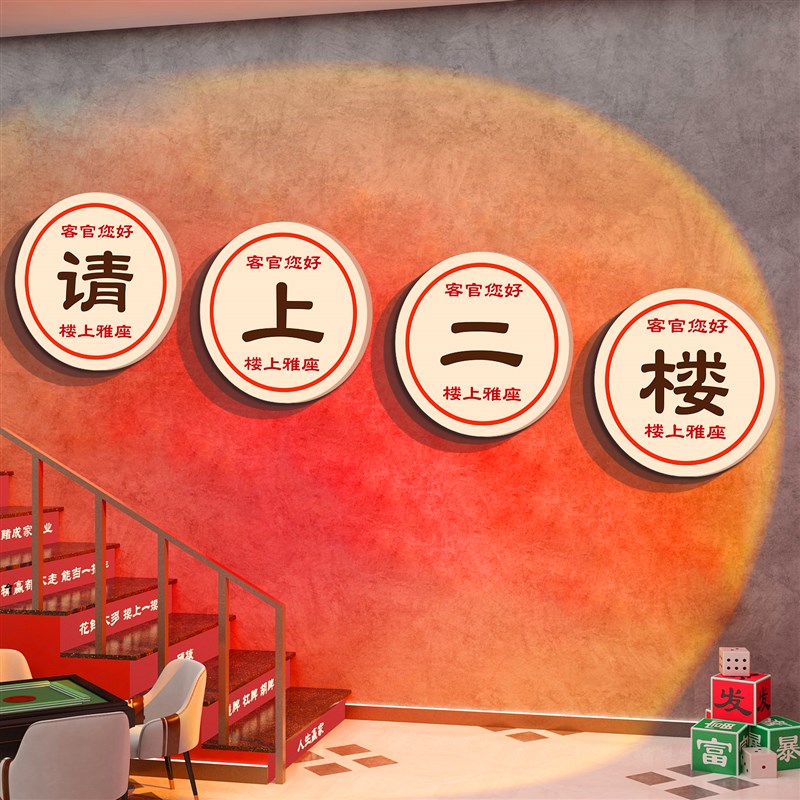 速发请上二阁楼梯扶手指艺牌改造馆装饰挂画示室布置房摆件贴
