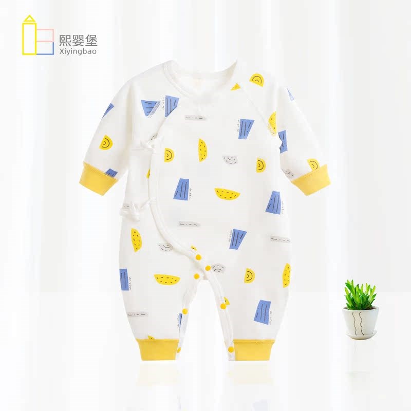 速发上新新生儿衣服春秋款婴儿连体衣和尚服初生宝宝蝴蝶衣爬服