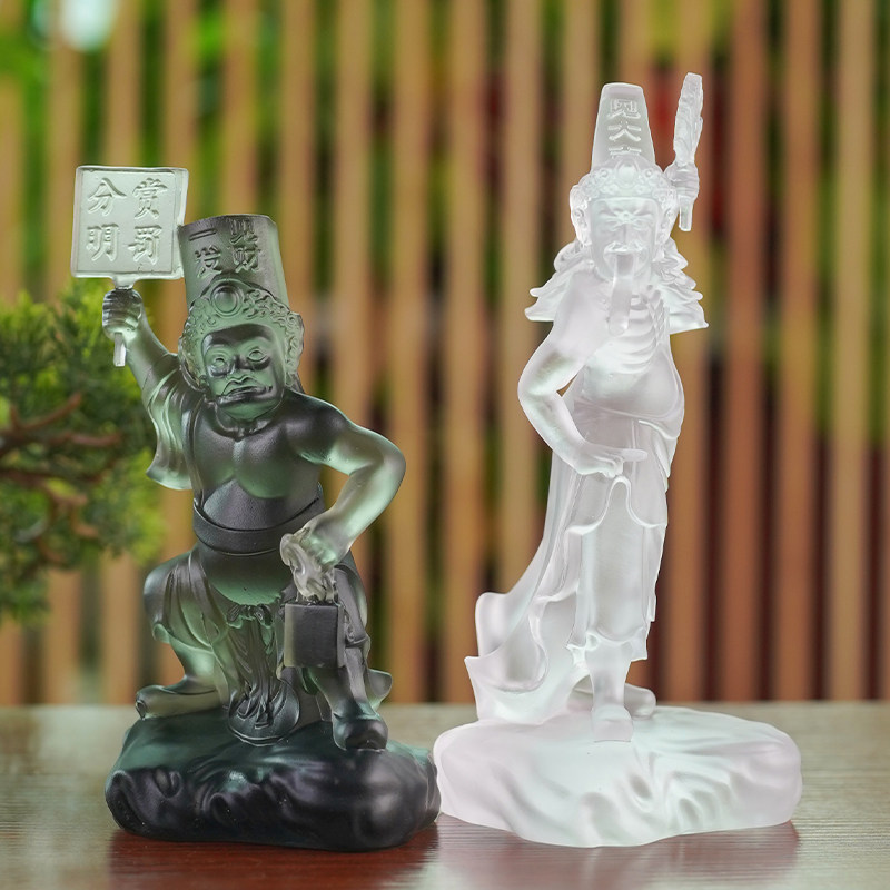 速发真琉璃七白无常桌面摆件范爷八爷家用客厅装饰品谢黑将军供奉