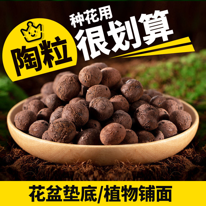 速发面粒水培植物垫底花卉多肉铺陶石土观透气陶美粒吸水养花盆栽