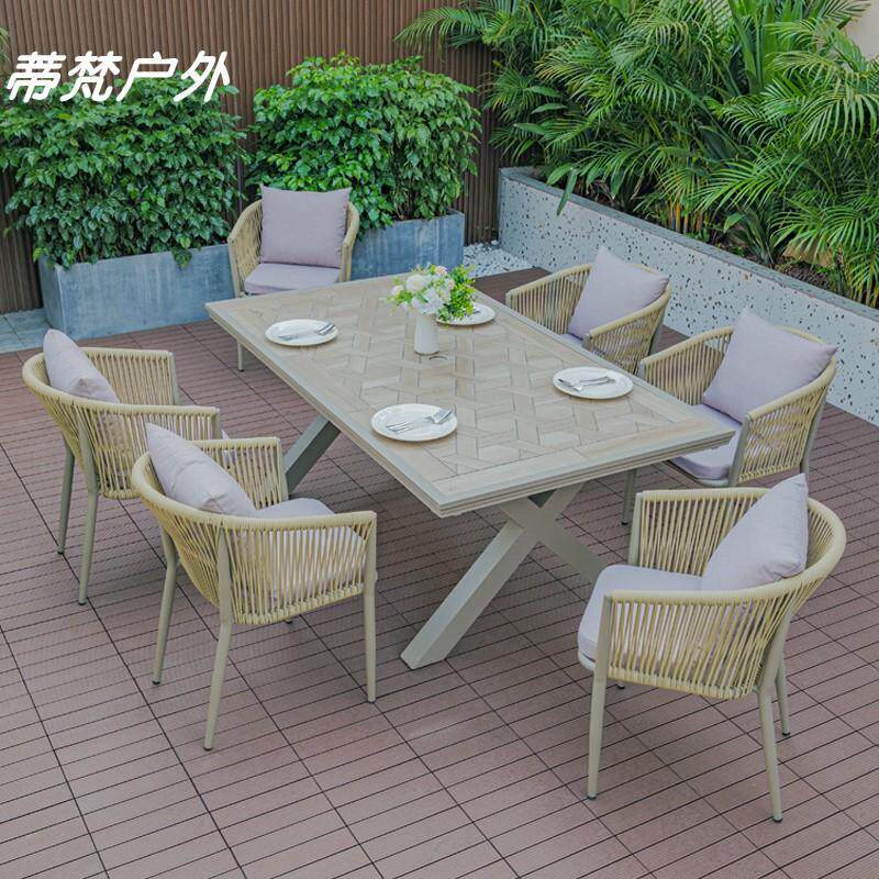 速发简约户外桌椅组合庭院花园室外阳台民宿网红外摆餐桌椅北欧编