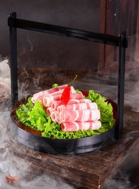 速发餐锅店特色火具菜意商用市井火锅鸭血鸭肠鹅肠牛肉盘挂架创盘