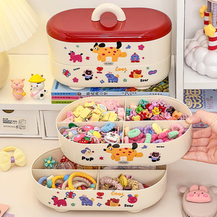 速发童宝饰收纳盒器桌面整理神子可爱宝发头绳筋发卡夹儿童头饰