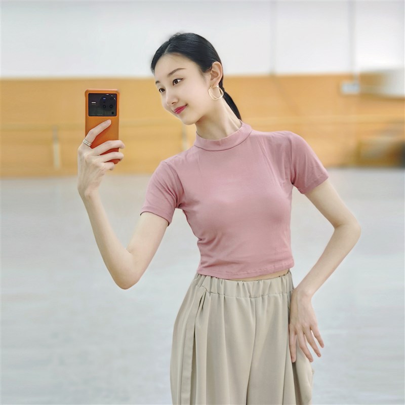 速发短款衣蹈服T恤舞练功体瑜伽形服训练服芭蕾上舞夏爵士舞