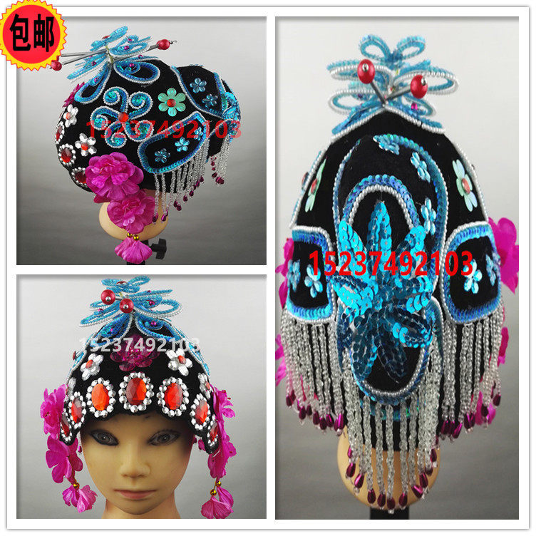 速发京剧越剧戏曲戏剧青比俏花姐衣基尼头饰包头花旦头套小旦媒婆