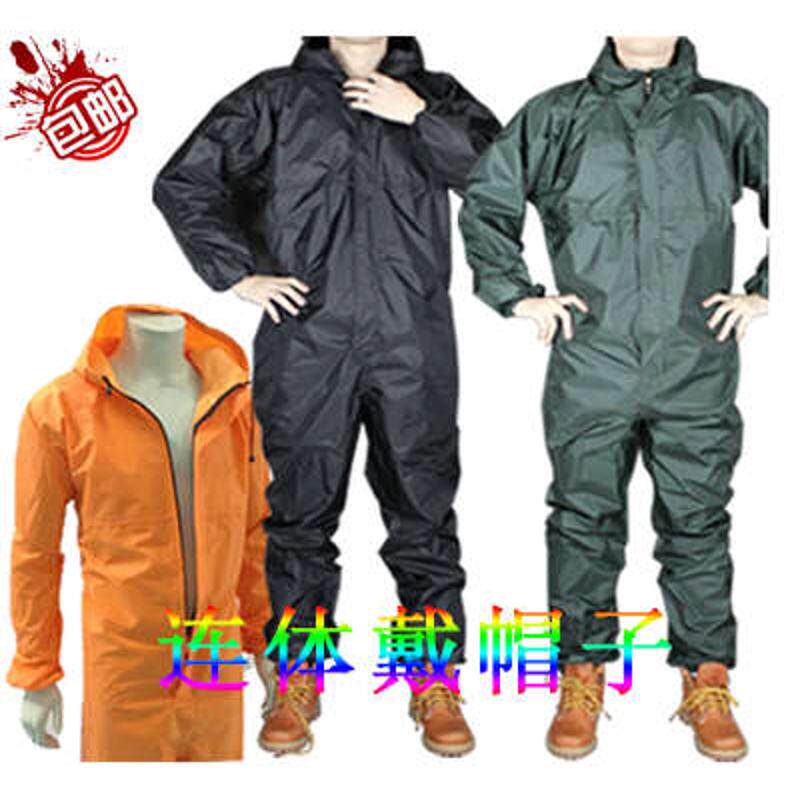 速发防水防油防尘服喷漆服连体雨衣摩托车男连帽工作服包邮套装可