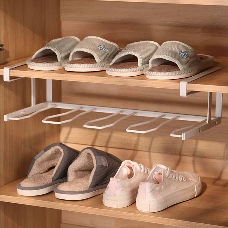 速发铁艺免打鞋柜门内水鞋雨靴架鞋长筒靴子挂架防变形高帮孔收纳