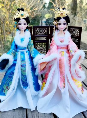 速发古风可脱秀娃娃0厘米换装汉服仙公大古装主红娘娘装才儿童玩