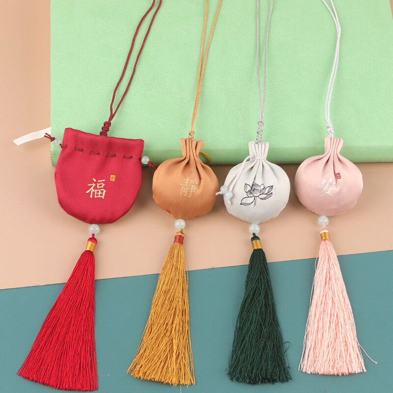 速发端午节小香包 随身袋苏香囊流红色古风汉服荷包挂脖香 防疫空