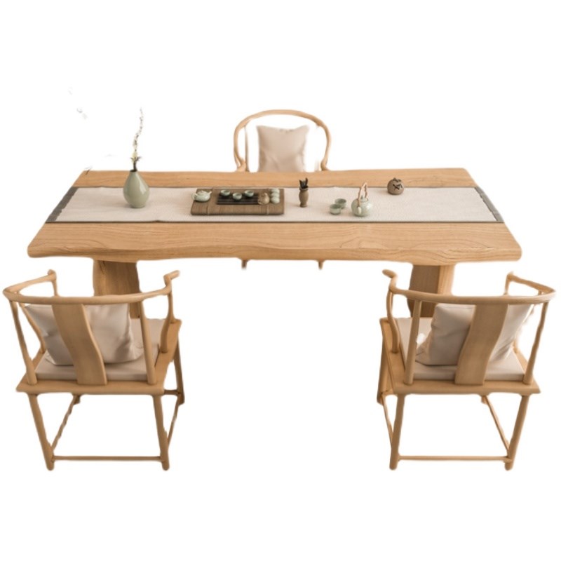 速发茶oft实木茶桌椅组l简约客厅办公室合台新中式功夫泡茶几桌子