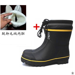 中筒雨靴钓鱼鞋 速发劳保水鞋 头雨抗防刺伤靴砸钢包男钢底橡胶雨鞋