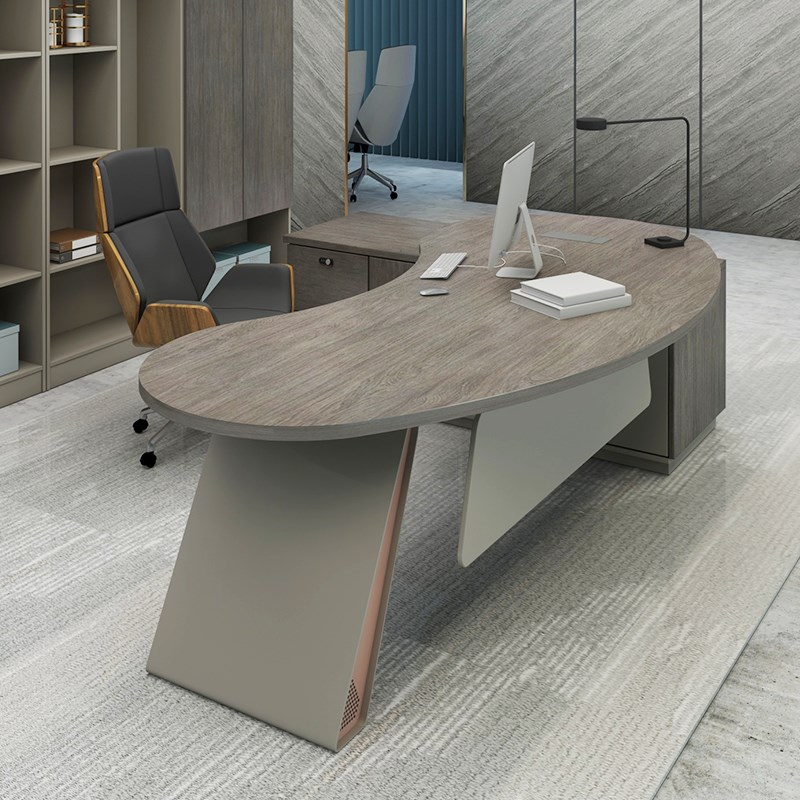 速发老板办公桌弧约办公家具组合套装总台班裁经理办公室简形桌椅