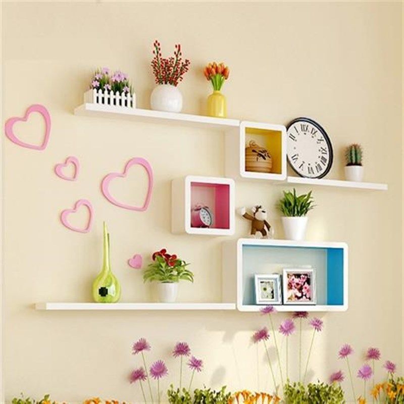 速发墙上置物壁客厅电视背景墙面隔板影视创I架挂装饰墙柜房间墙