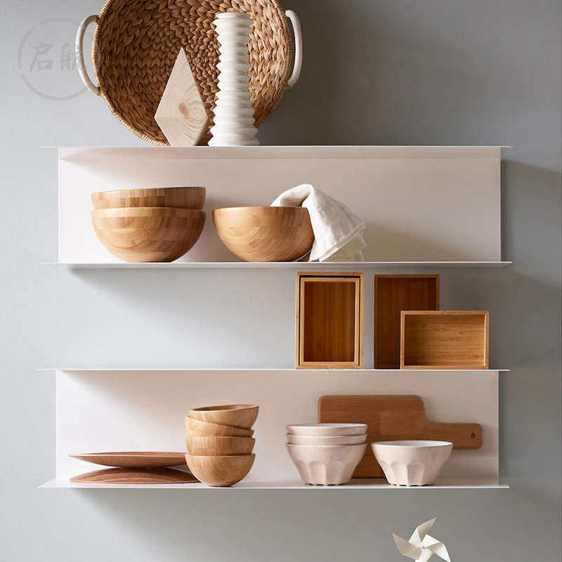 速发铁艺墙上置物架卧室客厅创架壁挂板房隔厨背景墙装饰意子一字