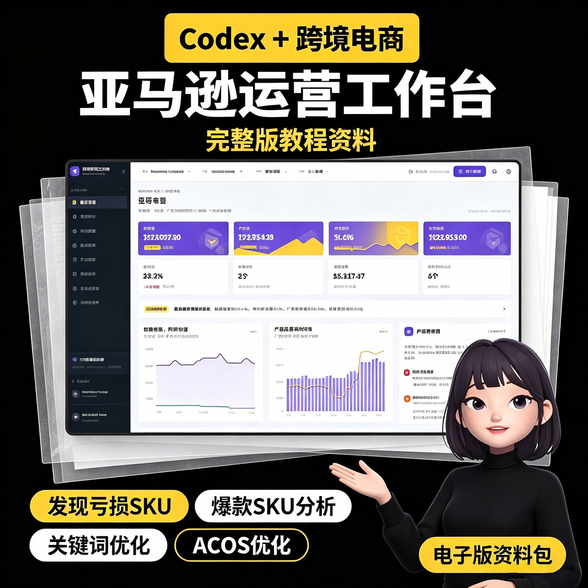 Codex亚马逊运营工作台教程跨境店铺SKU数据分析ACOS优化电子版图片