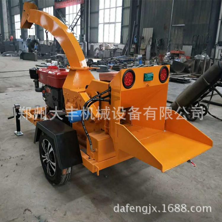 干湿葡萄枝树枝粉碎机液压自动智能进料移动式碎木机果园碎枝机