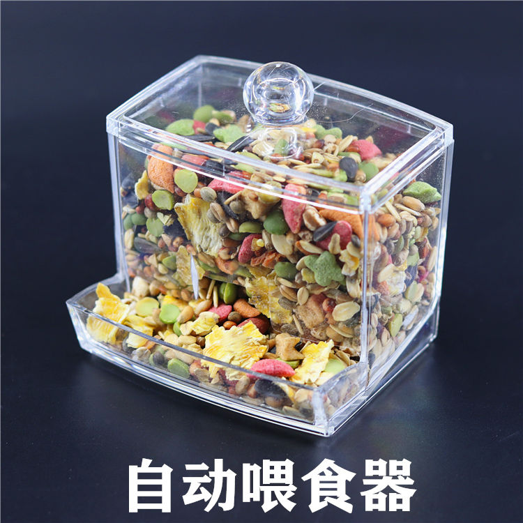 仓鼠透明食盆自动喂食器芦丁鸡小仓鼠刺猬金丝熊花枝鼠食盒用品