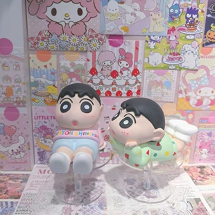 爆款新品蜡笔小新手机支架香薰石膏娃娃3d立体地摊创意手绘