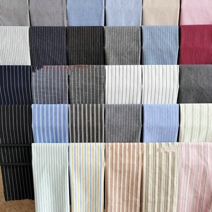 箱包内衬布料 21支150克色织竖条子布 现货 面料面料 涤棉条纹服装