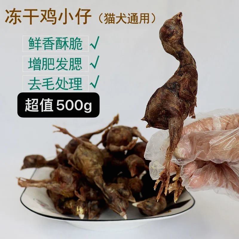 冻干小鸡仔猫狗零食营养增肥发腮肉干宠物无毛风干鹌鹑猫咪通用型