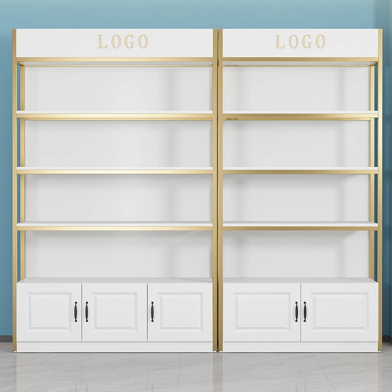 货架展示架带柜小饰品店多层组合货柜美容院用化妆品架子组合陈列