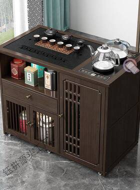 茶台家用动茶水柜一体新中式客厅53900边几泡茶移几带轮茶车烧水