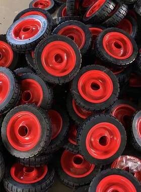 工地向电动手承推车万实心AL102102轮转翻斗车灰斗车向轮轴配件工