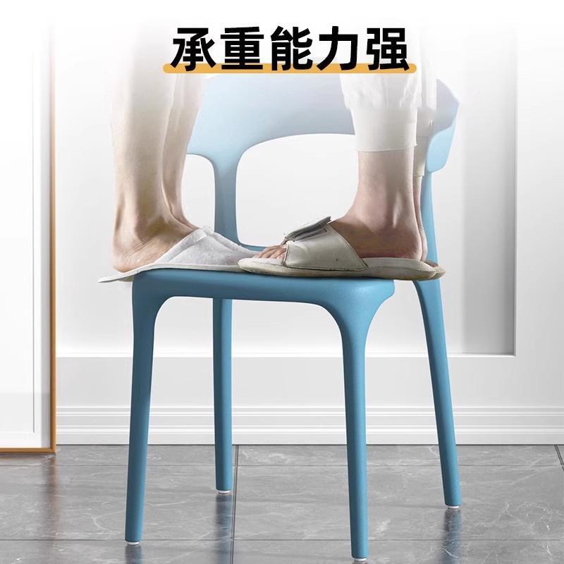 北欧塑料椅子家用加厚餐椅简约休闲靠背椅饭店牛角椅商用餐桌凳子