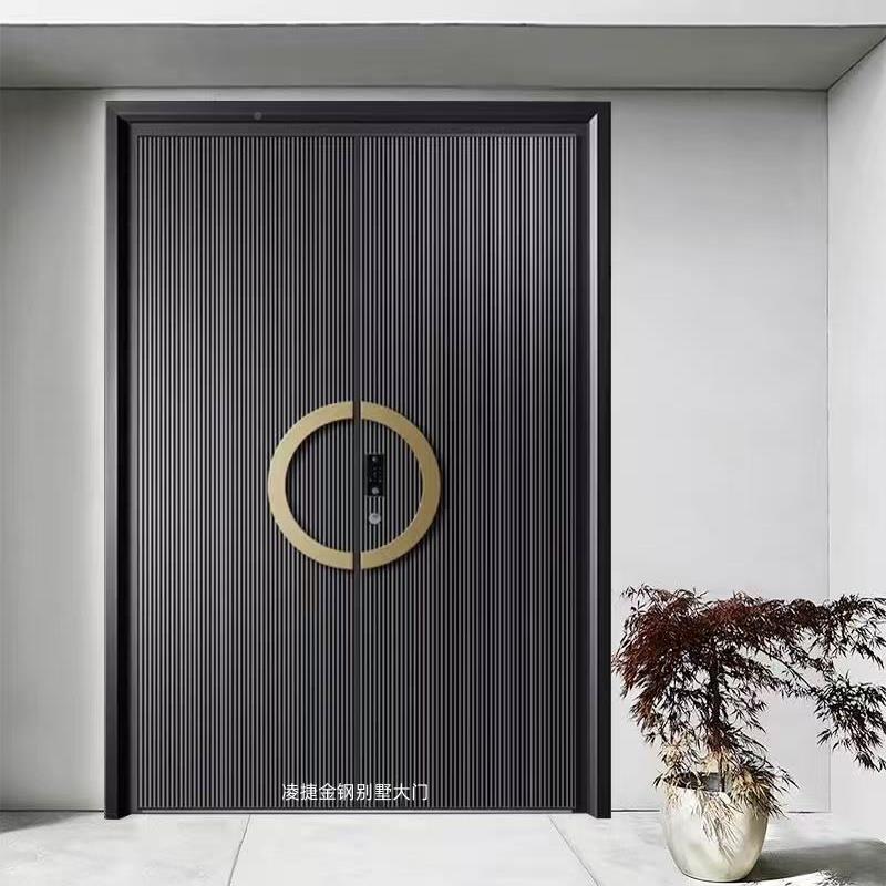 高端无品牌/墅门双开门家用铜大门乡村庭院门农村入户进户智门能