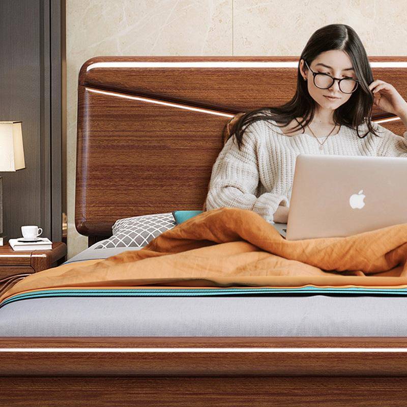 胡桃实木HGE床主卧豪华公寓1.2米1.5木木米1.8米三人床胡桃实木床