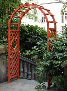 厂家ZGM直供形庭院防腐实拱门园栏林实木栅木拱门木制拱碳化木拱