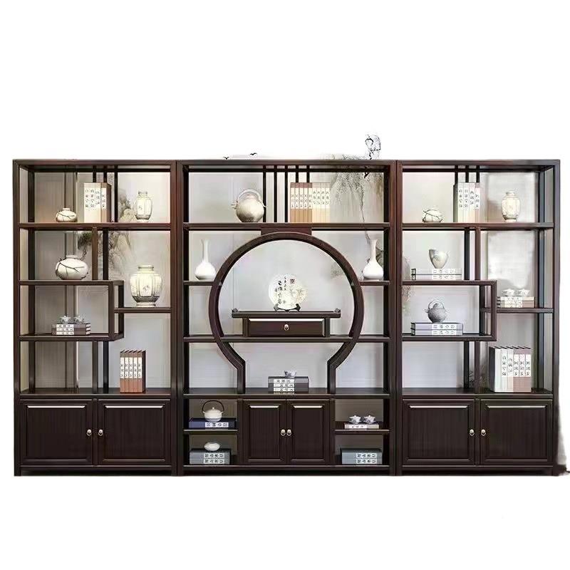 高端大板桌实木茶桌式茶台新中茶LJV桌椅组合一紫檀色茶体一整套