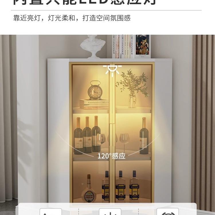 式形轻奢客意厅墙角柜靠墙转柜家用角落酒柜角展782示柜扇收纳三