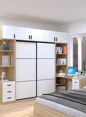 男童衣柜书桌一体组合转电脑习学桌小连63209户角型推拉门体衣书