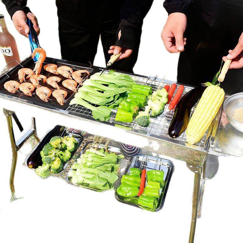 大号用不锈烤架木钢户炭外烧烤炉烧炭烤炉野外家烤架JtYb2JXp碳烤