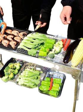 大号用不锈烤架木钢户炭外烧烤炉烧炭烤炉野外家烤架JtYb2JXp碳烤