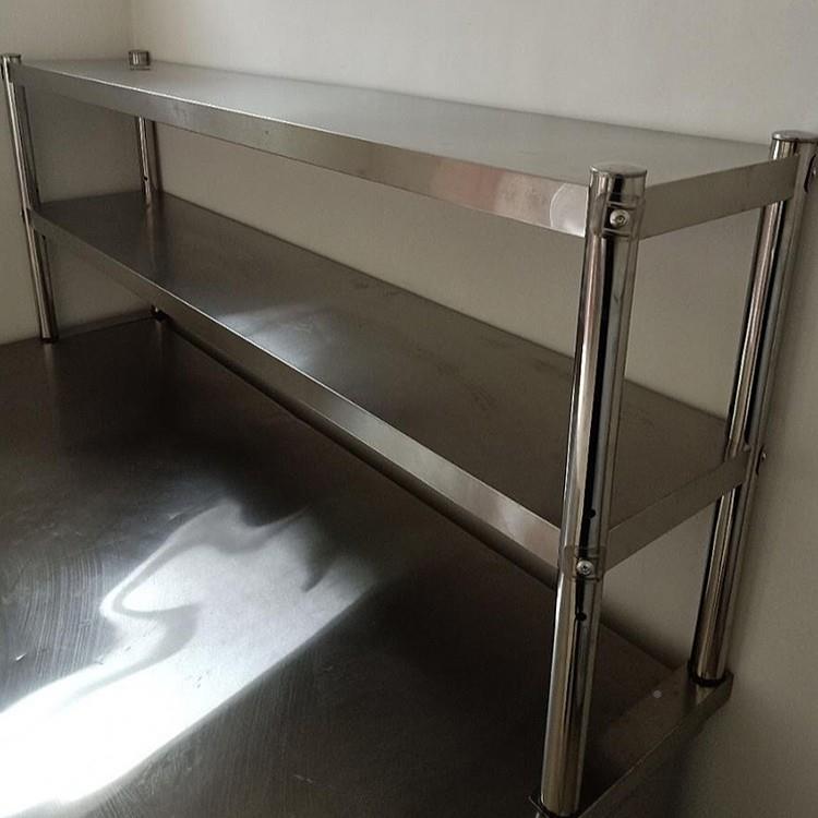 双不钢工作台立架厨房操作台桌面置台面立架物架子层三锈层饭酒店