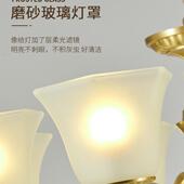 灯铜美式 铜客厅吊全灯挑622空跃层全别墅复式 楼中楼大吊餐厅欧式