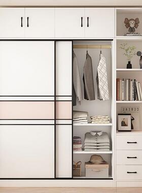 实木衣柜14457家用卧室现简约衣推拉门小户出租屋型柜收纳储物代