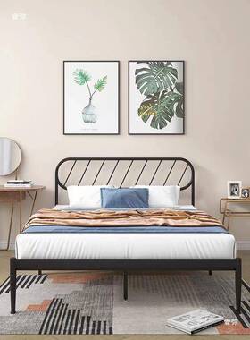 公寓约租房铁艺床儿童卧35544室现代简铁架加床厚加固1.5米出1.8