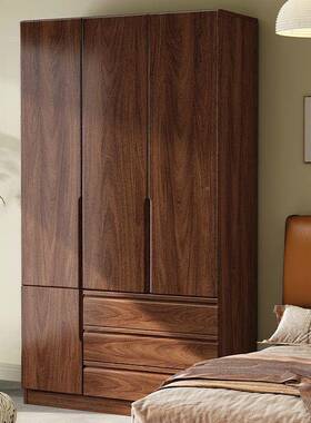 黑桃木实XMC66963化木衣柜转胡角妆桌组小户型卧室家用书桌柜一体