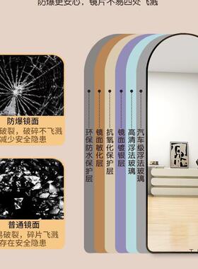 立全身室衣镜落地KIL镜家用女生网红奶油风穿镜挂墙试衣镜卧体大