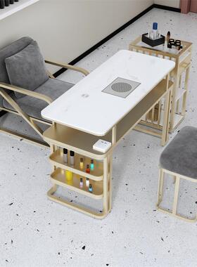 轻美奢甲红椅单人面吸尘器人三人桌59204桌双椅子网桌大理石组合