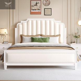 代欧式 奢实木QCJ床白色1.8.米双人床现15m储物软包轻简约 主卧美式