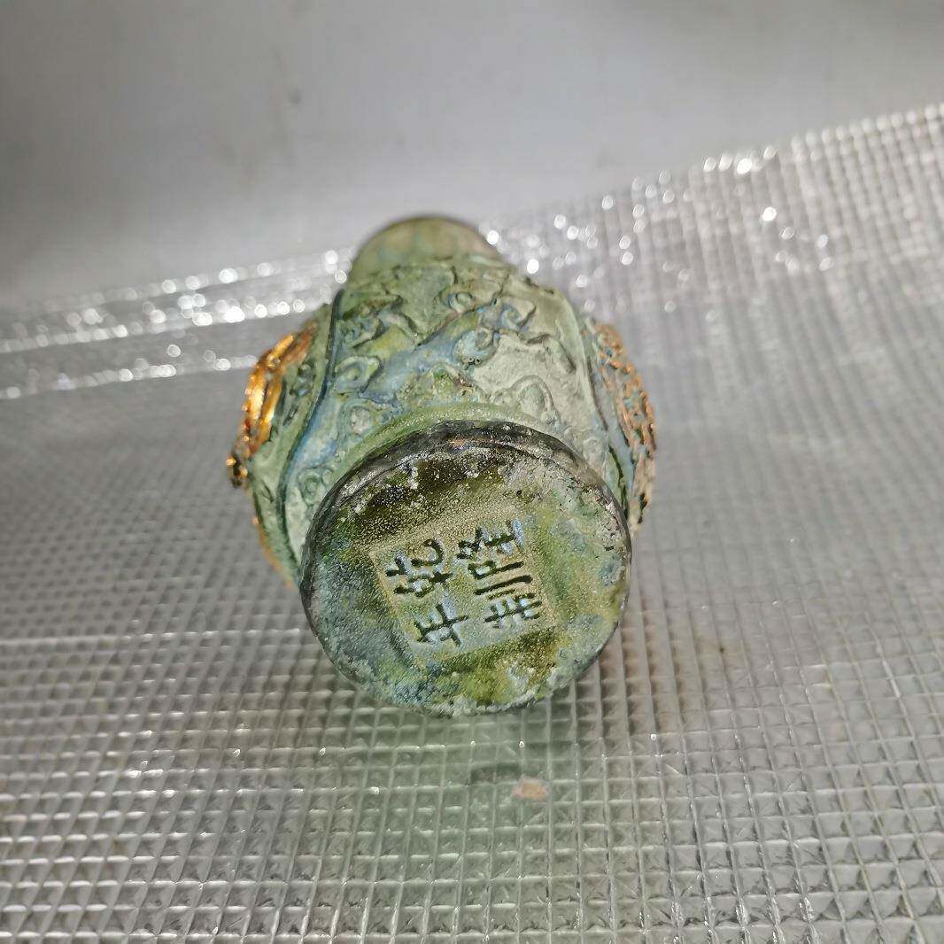 青铜家鎏金浮无品牌/祥雕龙凤呈花瓶居装饰摆件居装饰古家玩收