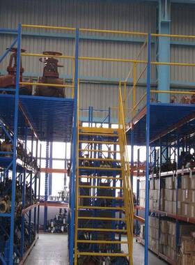 楼YYP平台货布架建阁楼式平台匹管材搭五金仓库立柱式二层铝材阁