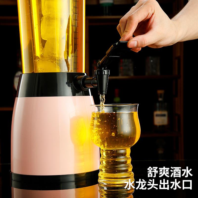 2.啤513600L酒炮炫酷发光扎啤酒t炮创意啤酒机酒吧k扎桶v饮料可乐