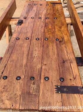 厂家直销化老木仿古大门古典49587中式实木入户风门复老榆榆木古