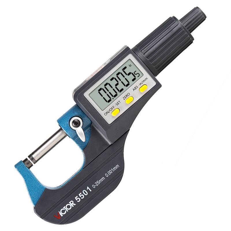 胜利VC501千尺精度0.FBS001数显千分尺0-255m测微器测厚分m卡尺