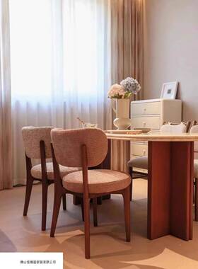 i无品牌/lly椅法式复古奶油风不带手餐椅厅单扶椅轻奢客欧式实木